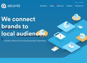 How adcombi.com looks like on a tablet such as an iPad.