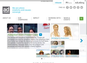 How adcouncil.org looks like on a tablet such as an iPad.