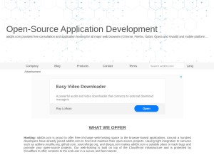 How add0n.com looks like on a tablet such as an iPad.