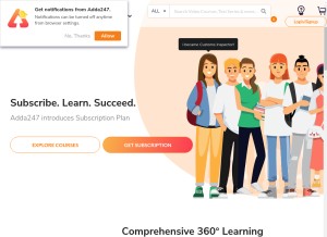 How adda247.com looks like on a tablet such as an iPad.
