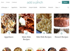 How addapinch.com looks like on a tablet such as an iPad.
