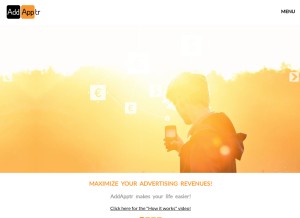 How addapptr.com looks like on a tablet such as an iPad.