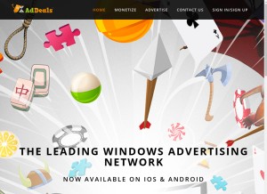 How addealsnetwork.com looks like on a tablet such as an iPad.