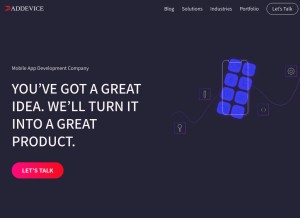 How addevice.io looks like on a tablet such as an iPad.