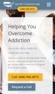 How addictioncampuses.com looks like on a mobile device such as an iPhone.