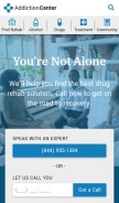 How addictioncenter.com looks like on a mobile device such as an iPhone.