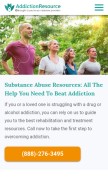 How addictionresource.com looks like on a mobile device such as an iPhone.