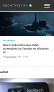 How addictivetips.com looks like on a mobile device such as an iPhone.