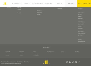 How addisonlee.com looks like on a tablet such as an iPad.
