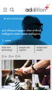 How additionplus.com looks like on a mobile device such as an iPhone.