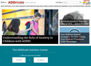 How additudemag.com looks like on a tablet such as an iPad.