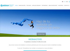 How addoor.net looks like on a tablet such as an iPad.