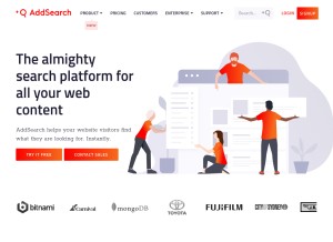 How addsearch.com looks like on a tablet such as an iPad.
