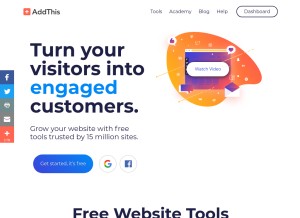 How addthis.com looks like on a tablet such as an iPad.