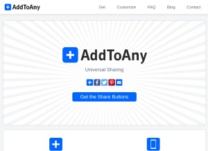 How addtoany.com looks like on a tablet such as an iPad.