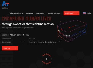 How addverb.com looks like on a tablet such as an iPad.