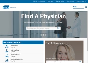 How adena.org looks like on a tablet such as an iPad.