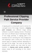 How adeptclippingpath.com looks like on a mobile device such as an iPhone.