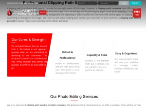 How adeptclippingpath.com looks like on a tablet such as an iPad.