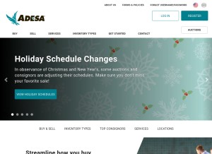 How adesa.com looks like on a tablet such as an iPad.