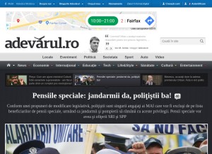 How adevarul.ro looks like on a tablet such as an iPad.