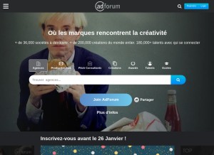 How adforum.com looks like on a tablet such as an iPad.