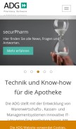 How adg.de looks like on a mobile device such as an iPhone.
