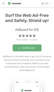 How adguard.com looks like on a mobile device such as an iPhone.