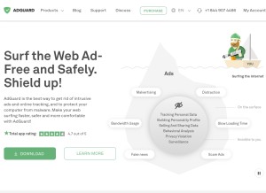 How adguard.com looks like on a tablet such as an iPad.