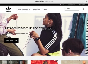 How adidaswatches.com looks like on a tablet such as an iPad.