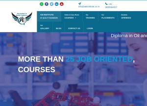 How adiinstitute.co.in looks like on a tablet such as an iPad.