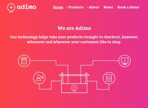 How adimo.co looks like on a tablet such as an iPad.