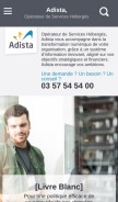 How adista.fr looks like on a mobile device such as an iPhone.