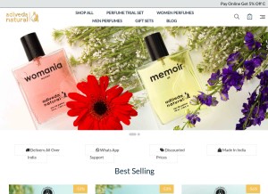 How adivedanatural.com looks like on a tablet such as an iPad.