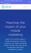 How adjust.com looks like on a mobile device such as an iPhone.
