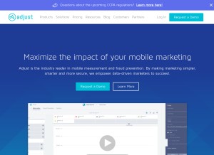 How adjust.com looks like on a tablet such as an iPad.
