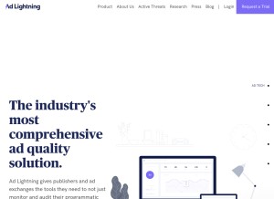How adlightning.com looks like on a tablet such as an iPad.
