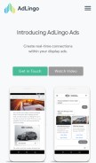How adlingo.com looks like on a mobile device such as an iPhone.
