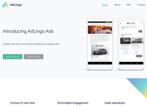 How adlingo.com looks like on a tablet such as an iPad.