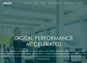How adlucent.com looks like on a tablet such as an iPad.