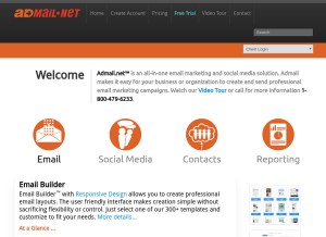 How admail.net looks like on a tablet such as an iPad.