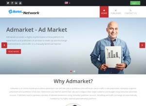 How admarket.network looks like on a tablet such as an iPad.