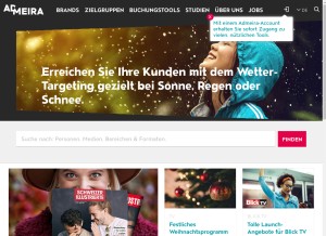 How admeira.ch looks like on a tablet such as an iPad.