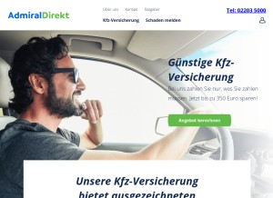 How admiraldirekt.de looks like on a tablet such as an iPad.