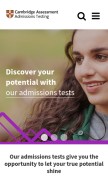 How admissionstesting.org looks like on a mobile device such as an iPhone.