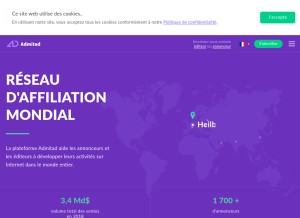 How admitad.com looks like on a tablet such as an iPad.