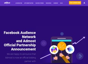 How admost.com looks like on a tablet such as an iPad.