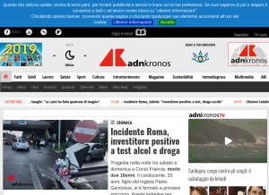 How adnkronos.com looks like on a tablet such as an iPad.