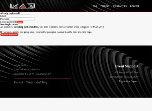 How adobe-max.com looks like on a tablet such as an iPad.