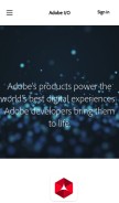 How adobe.io looks like on a mobile device such as an iPhone.